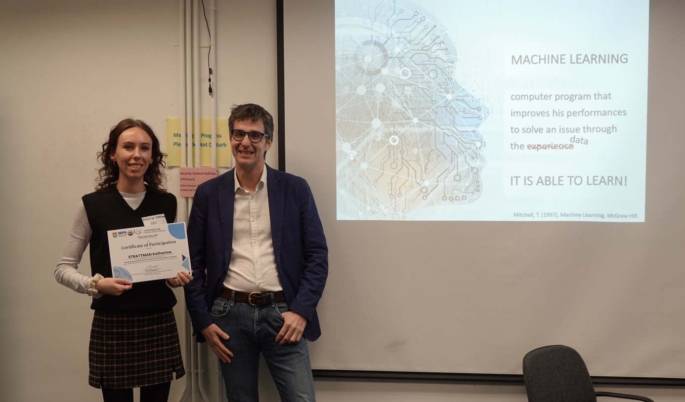 Katherine Strattman (left) participating in the “Advances in AI for Earth Sciences and Beyond” seminar. © Mike Ausejo