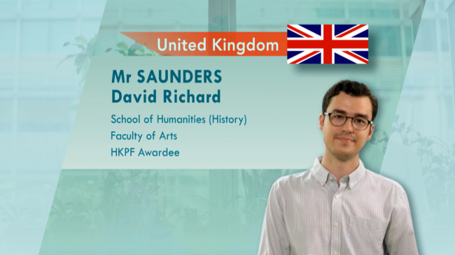 Mr SAUNDERS David Richard,School of Humanities (History)